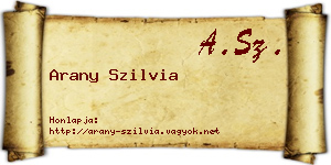 Arany Szilvia névjegykártya